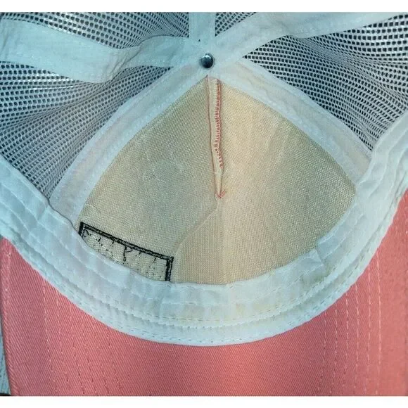 Cabela's 5-Panel Mesh-Back Trucker Cap Ladies Fit Snap Back Hat Pink/White OS - Picture 8 of 8